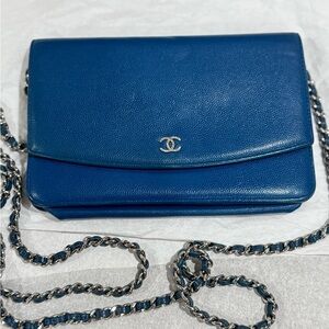 Chanel Teal Leather Crossbody Bag